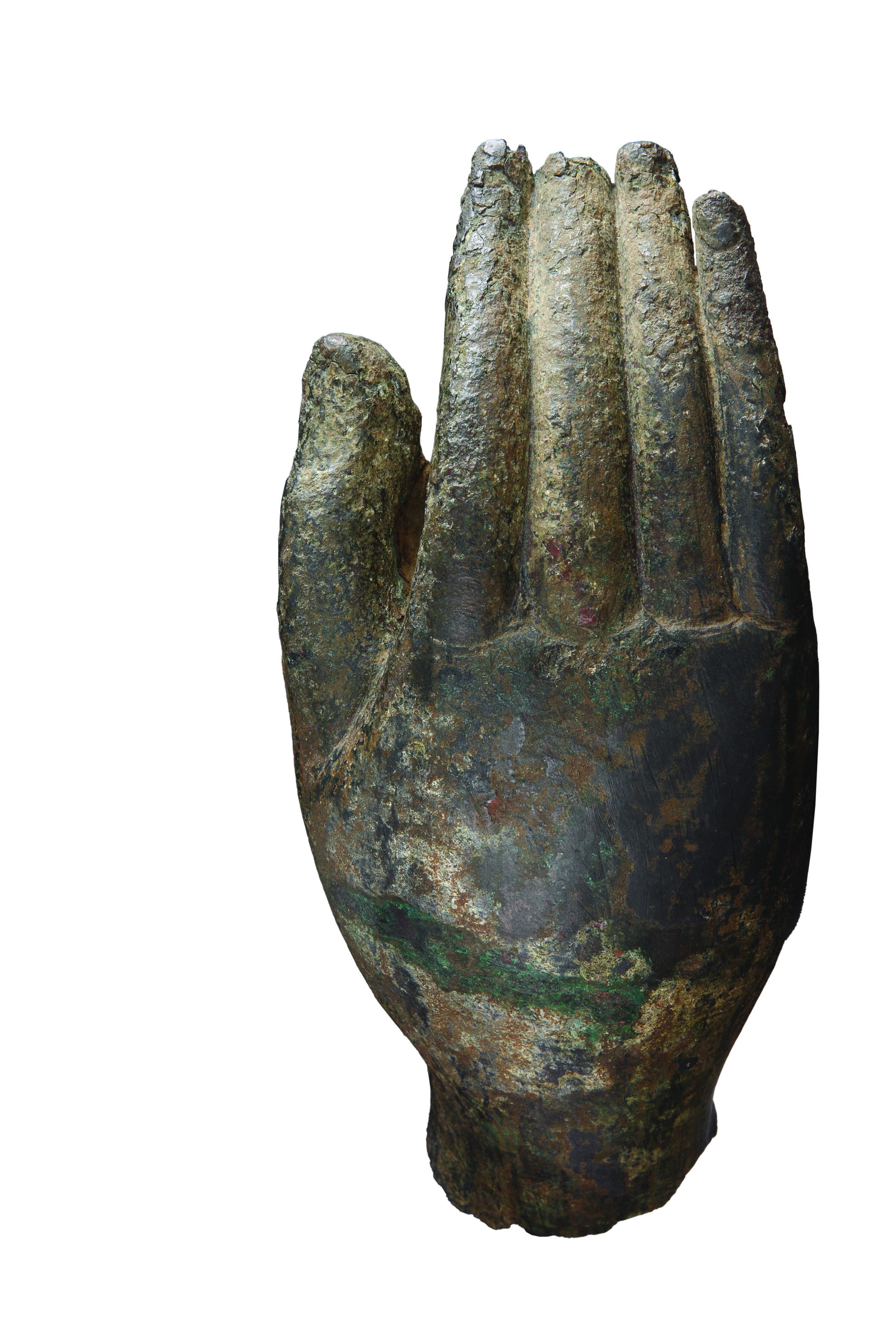 A Cast Bronze Hand of the Buddha Shakyamuni 